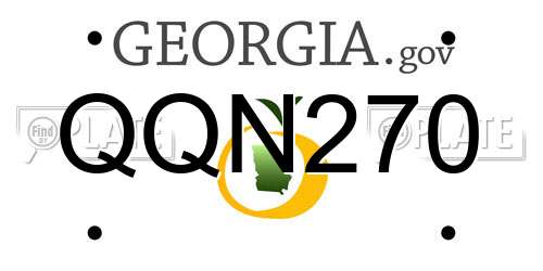 QQN270 Georgia License Plate