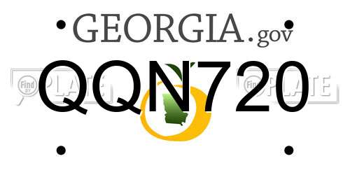 QQN720 Georgia License Plate