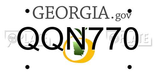QQN770 Georgia License Plate