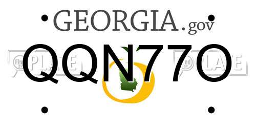 QQN77O Georgia License Plate