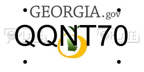 QQNT70 Georgia License Plate