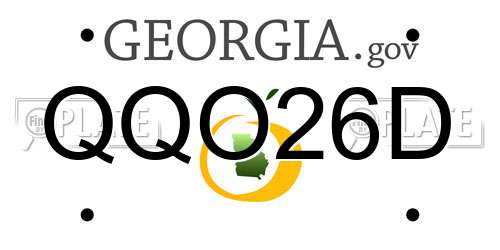 QQO26D Georgia License Plate