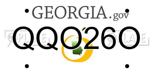 QQO26O Georgia License Plate