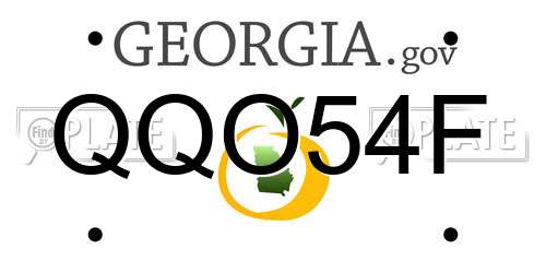 QQO54F Georgia License Plate
