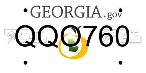 QQO760 Georgia License Plate
