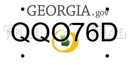QQO76D Georgia License Plate