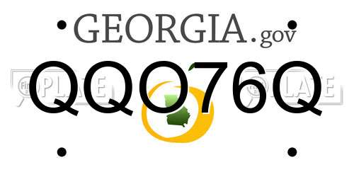 QQO76Q Georgia License Plate