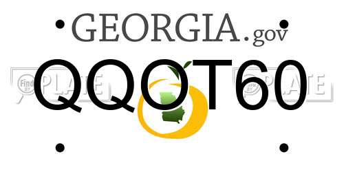QQOT60 Georgia License Plate