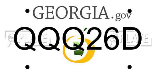 QQQ26D Georgia License Plate