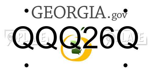 QQQ26Q Georgia License Plate