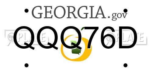 QQQ76D Georgia License Plate