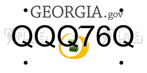 QQQ76Q Georgia License Plate