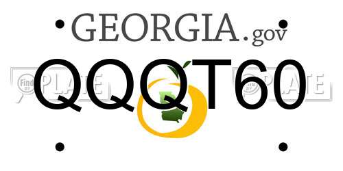 QQQT60 Georgia License Plate