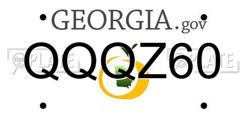 QQQZ60 Georgia License Plate