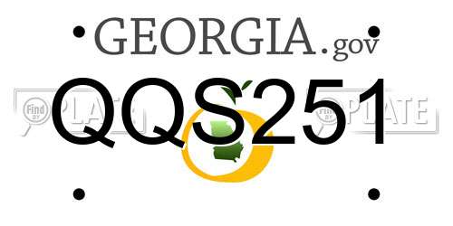 QQS251 Georgia License Plate