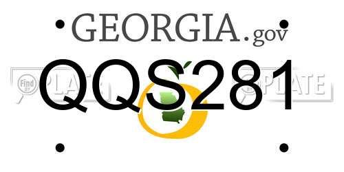 QQS281 Georgia License Plate