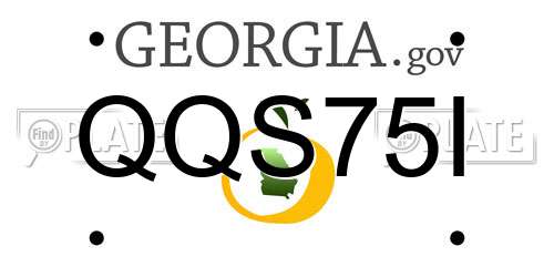 QQS75I Georgia License Plate