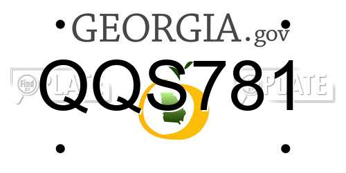 QQS781 Georgia License Plate