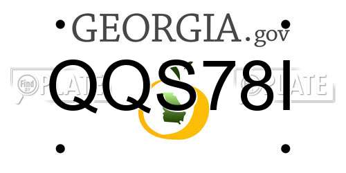 QQS78I Georgia License Plate
