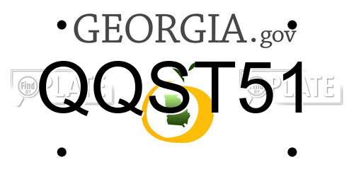 QQST51 Georgia License Plate