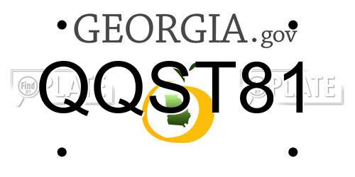 QQST81 Georgia License Plate