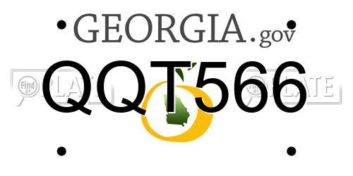 QQT566 Georgia License Plate