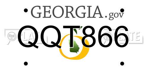 QQT866 Georgia License Plate