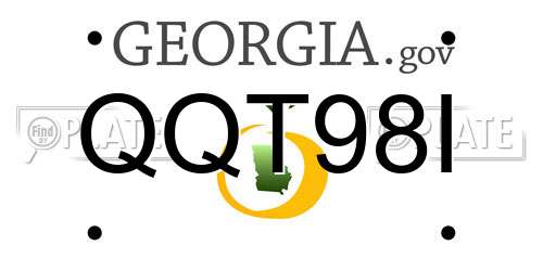 QQT98I Georgia License Plate
