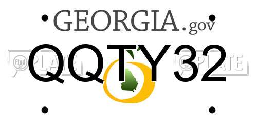 QQTY32 Georgia License Plate