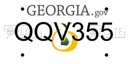 QQV355 Georgia License Plate