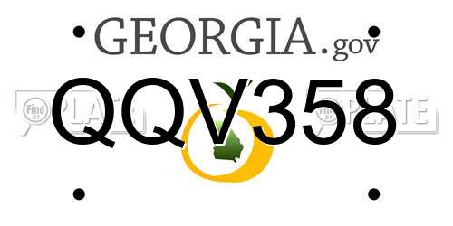 QQV358 Georgia License Plate