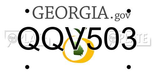 QQV503 Georgia License Plate