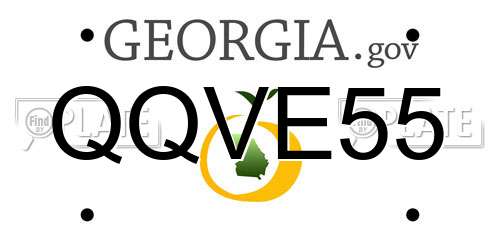 QQVE55 Georgia License Plate