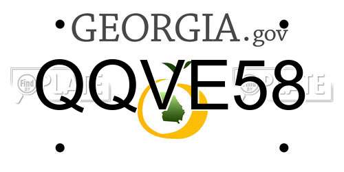 QQVE58 Georgia License Plate