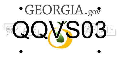QQVS03 Georgia License Plate