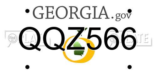 QQZ566 Georgia License Plate