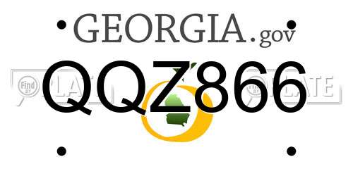 QQZ866 Georgia License Plate
