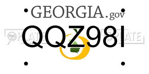 QQZ98I Georgia License Plate