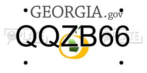 QQZB66 Georgia License Plate