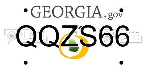 QQZS66 Georgia License Plate