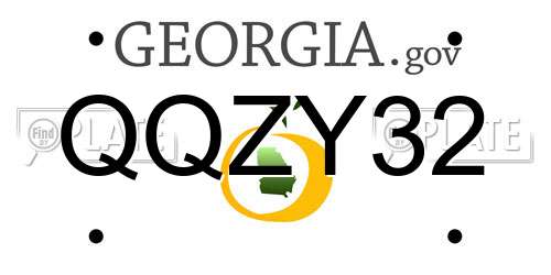 QQZY32 Georgia License Plate