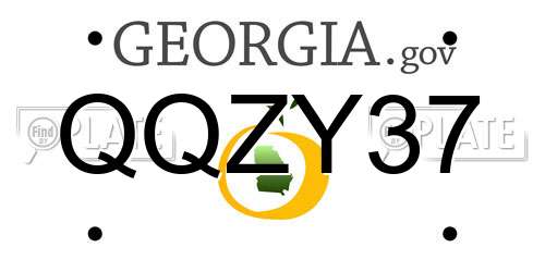 QQZY37 Georgia License Plate