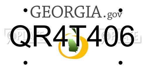 QR4T406 Georgia License Plate