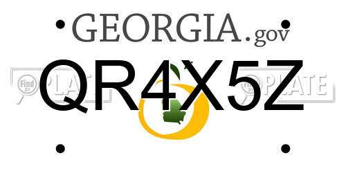 QR4X5Z Georgia License Plate