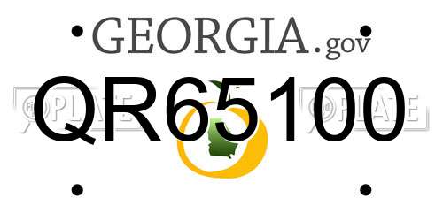 QR65100 Georgia License Plate