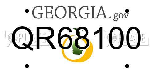QR68100 Georgia License Plate
