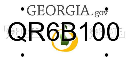 QR6B100 Georgia License Plate