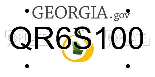QR6S100 Georgia License Plate