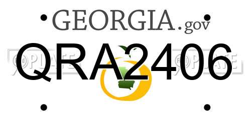 QRA2406 Georgia License Plate