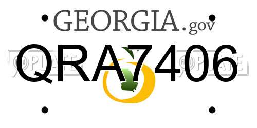 QRA7406 Georgia License Plate
